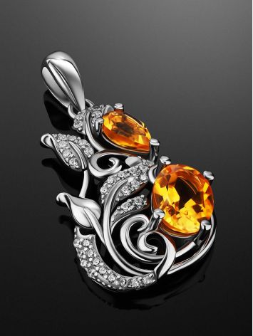 Exquisite Silver Citrine Pendant, image , picture 2