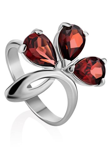 Charming Silver Garnet Ring, Ring Size: 7 / 17.5, image 