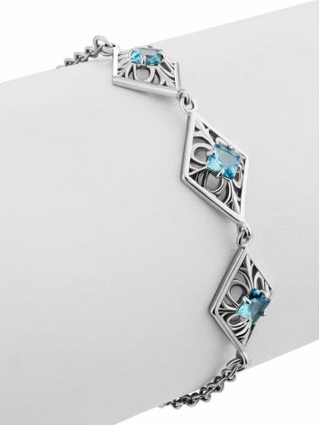 Ornate Silver Topaz Bracelet, image , picture 4