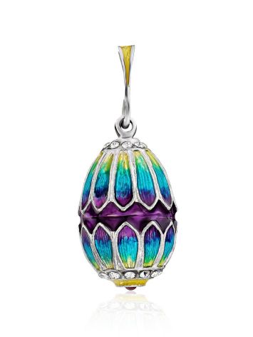 Colorful Silver Enamel Egg Pendant With Garnet And Crystals The Romanov, image 