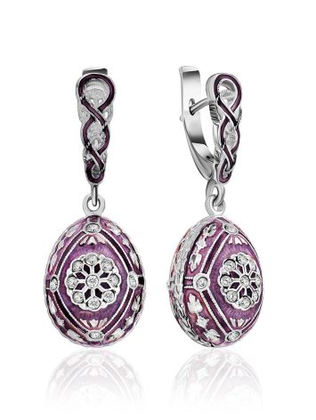 Opulent Design Silver Enamel Dangle Earrings The Romanov, image 