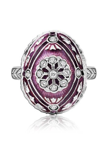 Vintage Style Silver Enamel Ring The Romanov, Ring Size: 8.5 / 18.5, image , picture 4