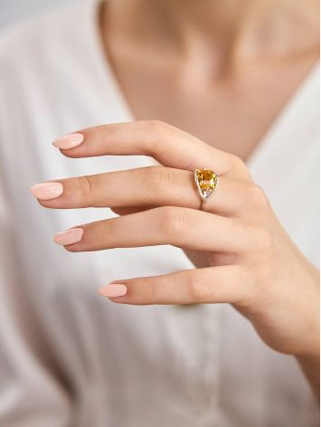 Classy Silver Citrine Ring, Ring Size: 8.5 / 18.5, image , picture 3