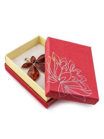 Floral Print Red Cardboard Gift Box, image , picture 2