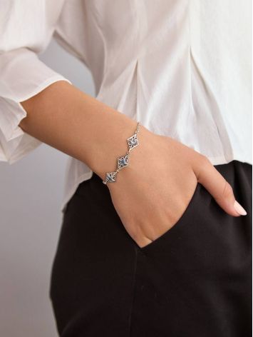 Ornate Silver Topaz Bracelet, image , picture 5