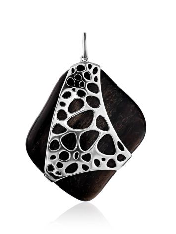 Bold Ebony Wood Pendant, image 