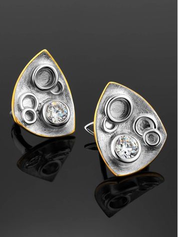 Stylish Silver Crystal Earrings, image , picture 2