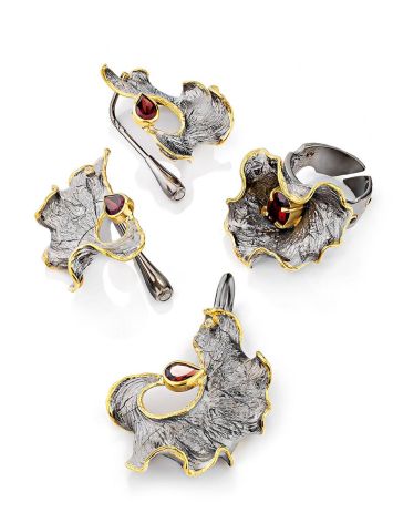 Abstract Design Silver Garnet Pendant, image , picture 4