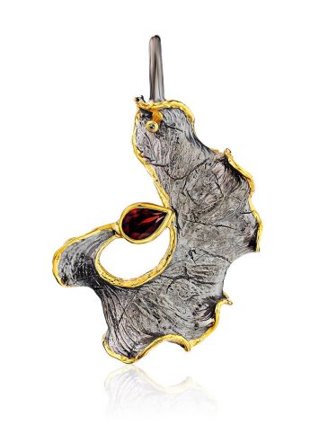 Abstract Design Silver Garnet Pendant, image 
