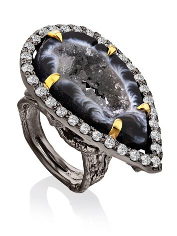 Fabulous Agate Geode Cocktail Ring, Ring Size: 7 / 17.5, image 