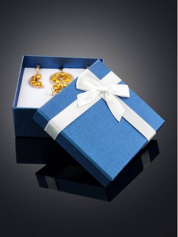 Blue Square Gift Box With White Ribbon, image , picture 2