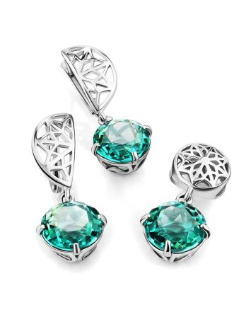 Laced Silver Prasiolite Pendant, image , picture 5