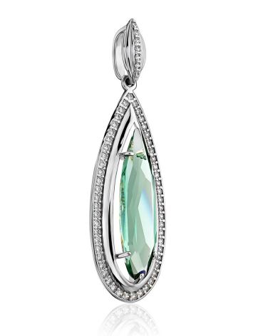 Ultra Feminine Silver Prasiolite Pendant, image , picture 3