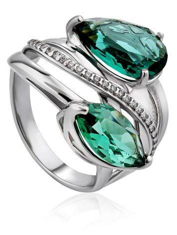 Designer Siver Prasiolite Ring, Ring Size: 8 / 18, image 