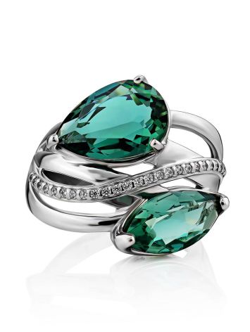 Designer Siver Prasiolite Ring, Ring Size: 8 / 18, image , picture 4