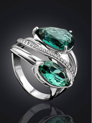 Designer Siver Prasiolite Ring, Ring Size: 8 / 18, image , picture 2