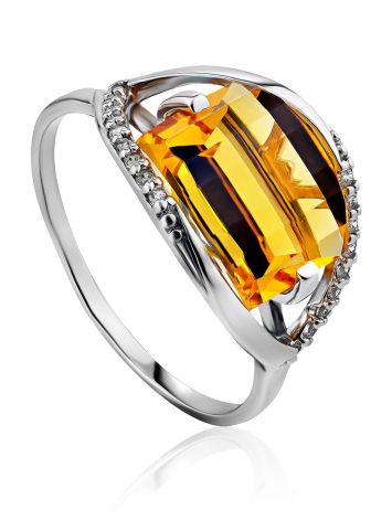 Classy Silver Citrine Ring, Ring Size: 9 / 19, image 