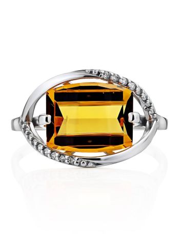 Classy Silver Citrine Ring, Ring Size: 8.5 / 18.5, image , picture 4