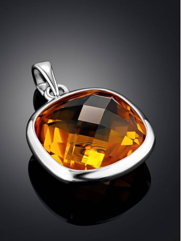 Lustrous Faceted Citrine Pendant, image , picture 2