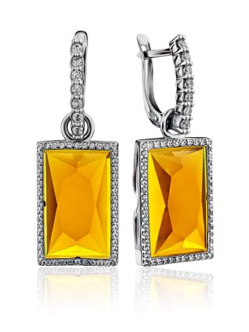 Refined Citrine Transformable Earrings, image 