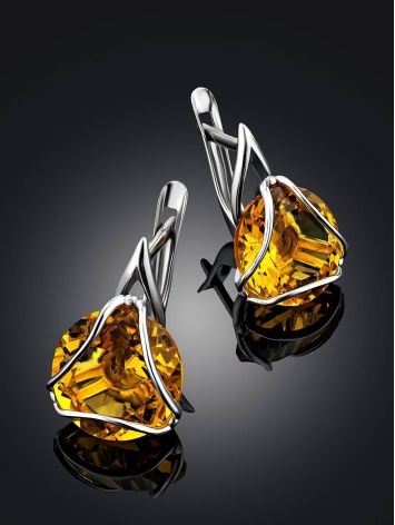 Lustrous Citrine Earrings, image , picture 2