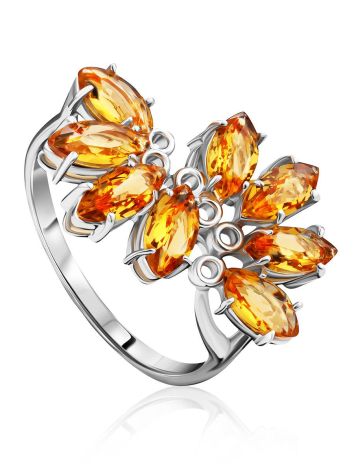 Lustrous Silver Citrine Ring, Ring Size: 9 / 19, image 