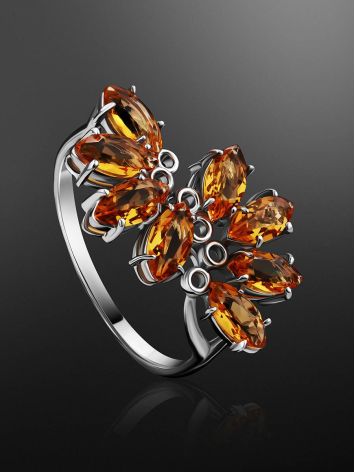 Lustrous Silver Citrine Ring, Ring Size: 9 / 19, image , picture 2