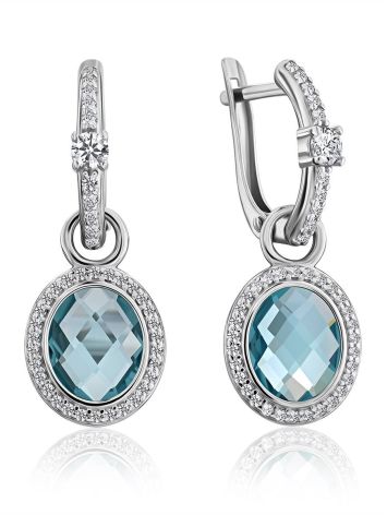 Transformable Silver Dangles With Topaz And Crystals, image 