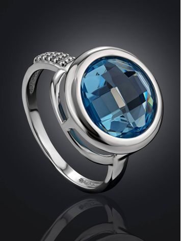Shimmering Blue Stone Ring, Ring Size: 8 / 18, image , picture 2