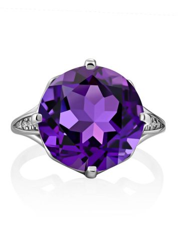 Stunning Deep Purple Amethyst Ring With Crystals, Ring Size: 8.5 / 18.5, image , picture 4