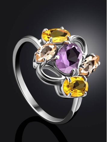 Ultra Feminine Mix Stone Ring, Ring Size: 8 / 18, image , picture 2