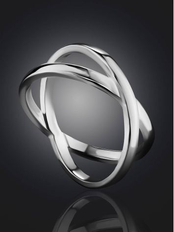 кольцо из серебра перекрёстное, image , picture 2