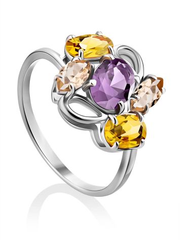 Ultra Feminine Mix Stone Ring, Ring Size: 8 / 18, image 