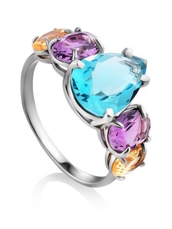 Chic Mix Color Crystal Ring, Ring Size: 9 / 19, image 