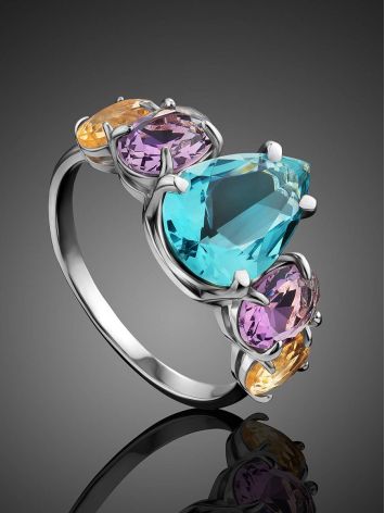 Chic Mix Color Crystal Ring, Ring Size: 9 / 19, image , picture 2