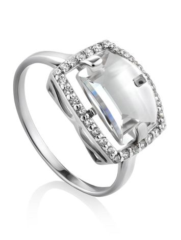 Lustrous Rhinestone Ring, Ring Size: 8.5 / 18.5, image 