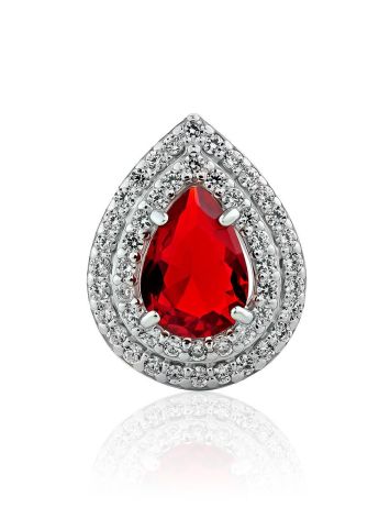 Drop Shaped Silver Crystal Pendant, image 