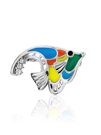 Colorful Enamel Fish Brooch, image 
