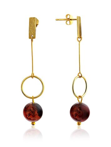 Stylish Gilded Silver Chain Dangles With Natural Baltic Amber The Palazzo, image 