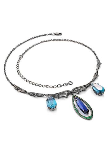 Fabulous Silver Necklace With Blue And Green Stones, image , picture 3
