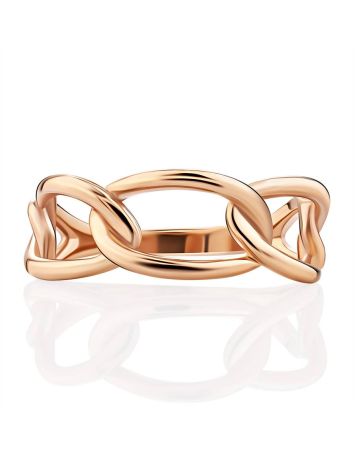 Trendy Golden Link Ring, Ring Size: 6 / 16.5, image , picture 4
