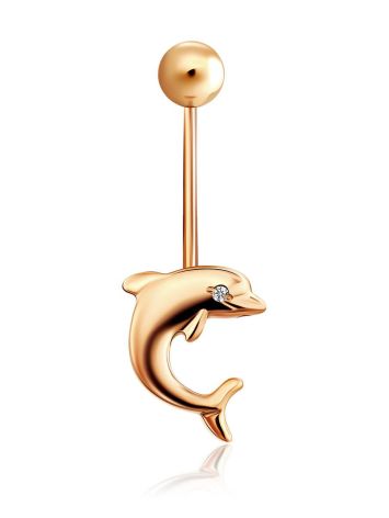 Golden Dolphin Belly Button Piercing Ring, image , picture 3