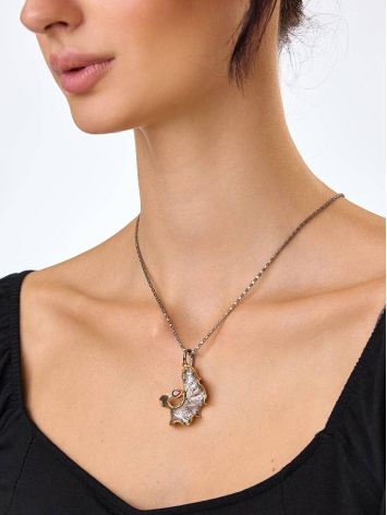 Abstract Design Silver Garnet Pendant, image , picture 5