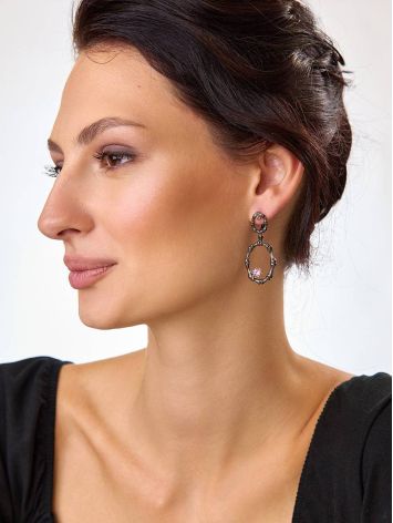 Fabulous Designer Silver Amethyst Dangle Earrings, image , picture 4