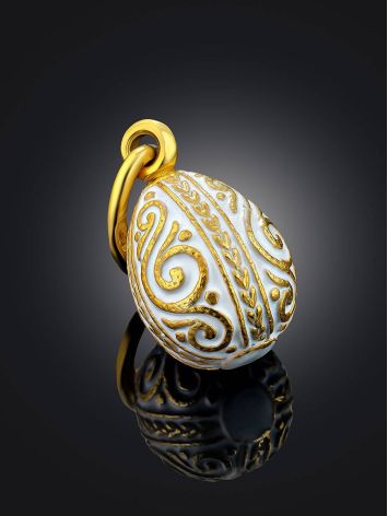Ornate Gilded Silver Enamel Egg Shaped Pendant The Romanov, image , picture 2