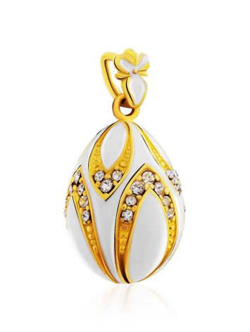 Chic Gilded Silver Enamel Egg Shaped Pendant The Romanov, image , picture 4