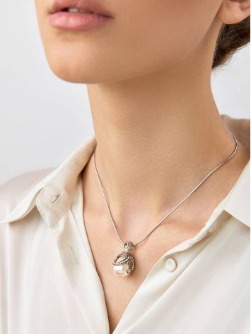 Fabulous Silver Pearl Egg Shaped Pendant The Romanov, image , picture 3