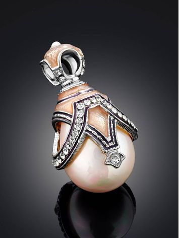 Fabulous Silver Pearl Egg Shaped Pendant The Romanov, image , picture 2