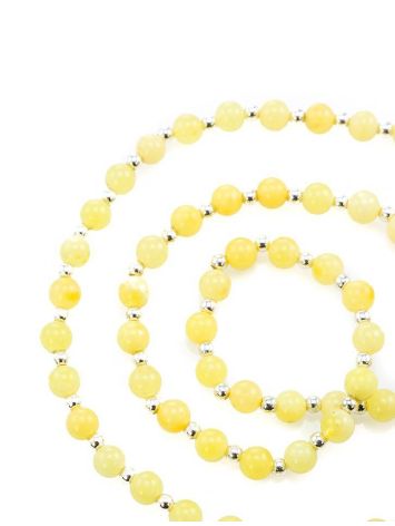 Lemon Amber Beaded Necklace With Bail, image 