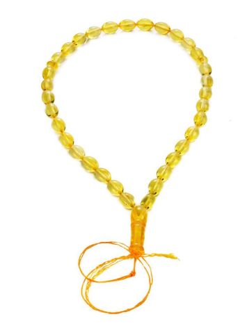 Islamic 33 Olive Shape Amber Prayer Beads, image 